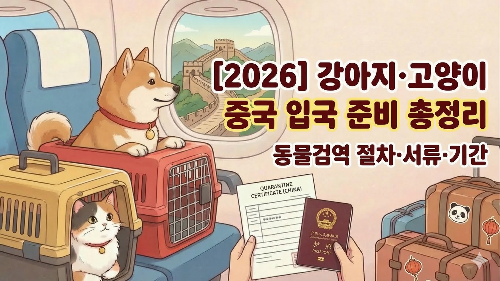 [2026] 강아지·고양이 중국 입국 준비 총정리 | 동물검역 절차·서류·기간